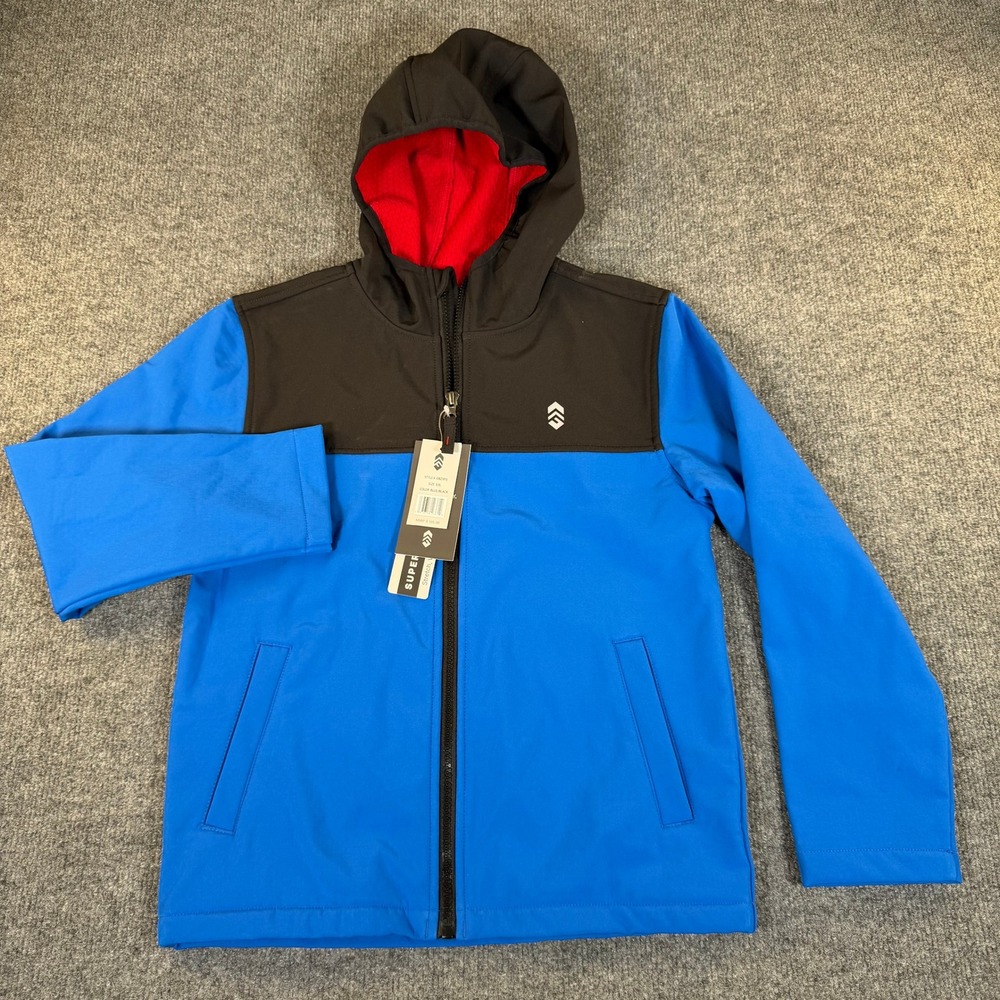 Free Country Kid Blue Black Fleece Bonded Softshell Jacket OBZXF0 Size S 8 #3191